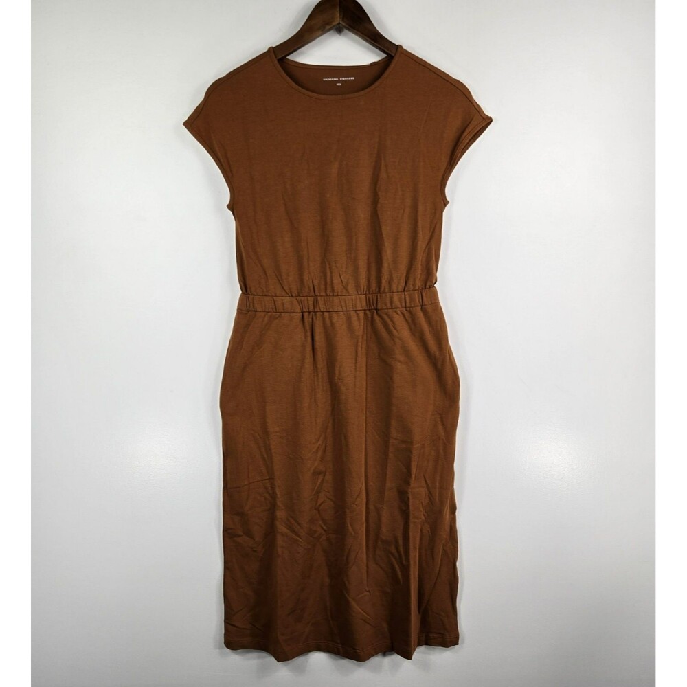 Universal Standard Women's Size 4XS Mustard Brown Cap Sleeve Dress‎ NWT